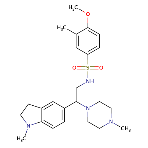 4-methoxy-3-methyl-N-[2-(1-methyl-2,3-dihydro-1H-indol-5-yl)-2-(4-methylpiperazin-1-yl)ethyl]benzene-1-sulfonamide