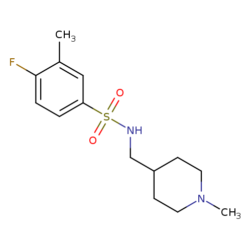 4-fluoro-3-methyl-N-[(1-methylpiperidin-4-yl)methyl]benzene-1-sulfonamide