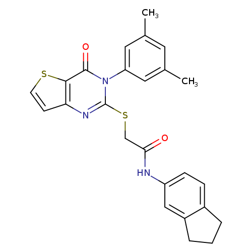N-(2,3-dihydro-1H-inden-5-yl)-2-{[3-(3,5-dimethylphenyl)-4-oxo-3H,4H-thieno[3,2-d]pyrimidin-2-yl]sulfanyl}acetamide