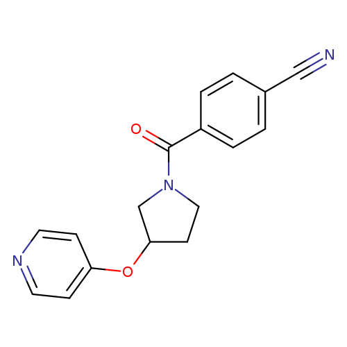 4-[3-(pyridin-4-yloxy)pyrrolidine-1-carbonyl]benzonitrile