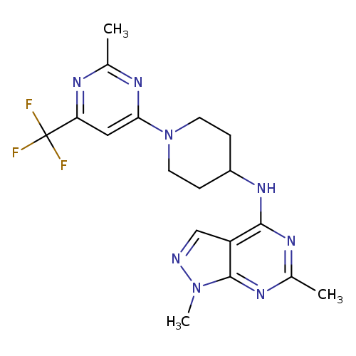 N-{1,6-dimethyl-1H-pyrazolo[3,4-d]pyrimidin-4-yl}-1-[2-methyl-6-(trifluoromethyl)pyrimidin-4-yl]piperidin-4-amine