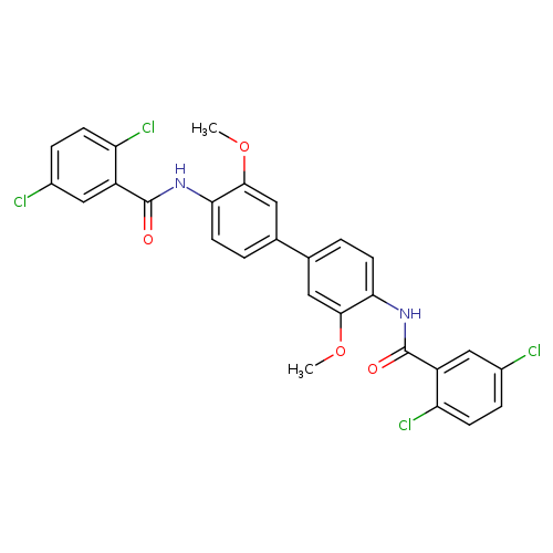 2,5-dichloro-N-[4'-(2,5-dichlorobenzamido)-3,3'-dimethoxy-[1,1'-biphenyl]-4-yl]benzamide