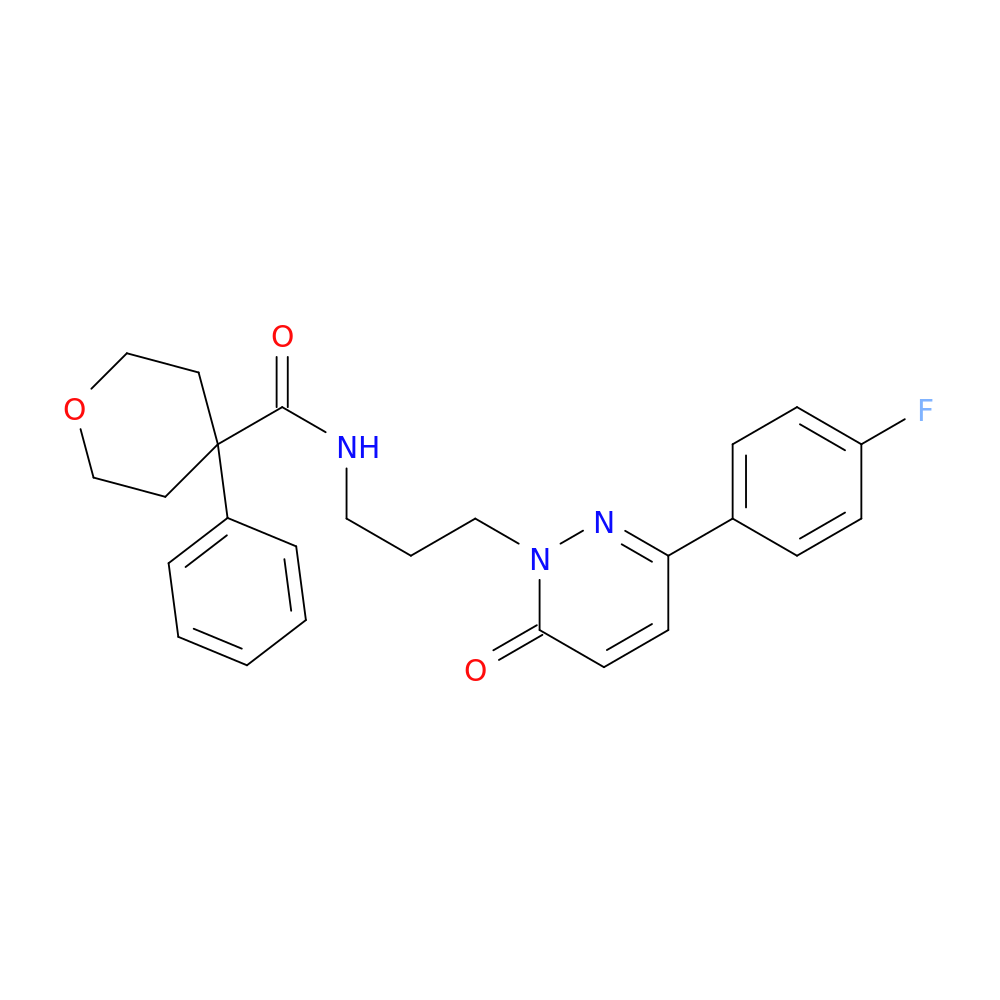 N-{3-[3-(4-fluorophenyl)-6-oxo-1,6-dihydropyridazin-1-yl]propyl}-4-phenyloxane-4-carboxamide