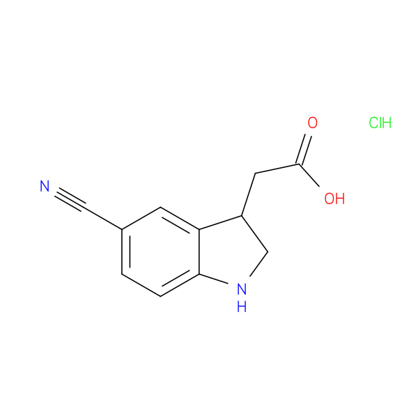 2-(5-cyano-2,3-dihydro-1H-indol-3-yl)acetic acid hydrochloride