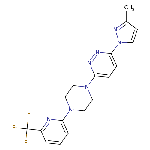 3-(3-methyl-1H-pyrazol-1-yl)-6-{4-[6-(trifluoromethyl)pyridin-2-yl]piperazin-1-yl}pyridazine