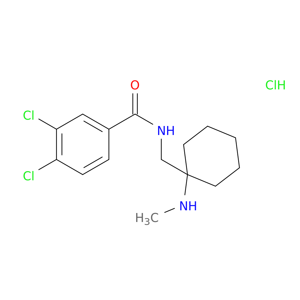 3,4-dichloro-N-((1-(methylamino)cyclohexyl)methyl)benzamide,monohydrochloride