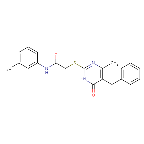 2-[(5-benzyl-4-methyl-6-oxo-1,6-dihydropyrimidin-2-yl)sulfanyl]-N-(3-methylphenyl)acetamide