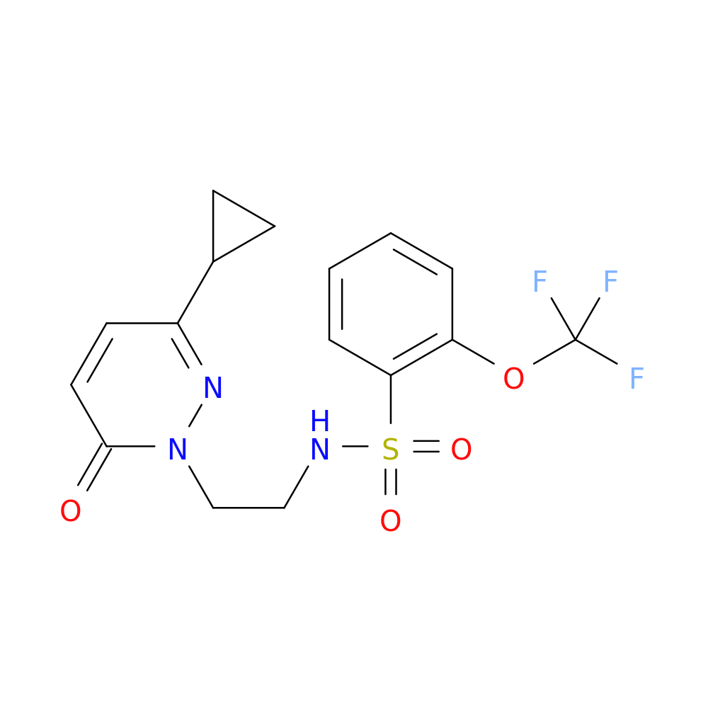 N-[2-(3-cyclopropyl-6-oxo-1,6-dihydropyridazin-1-yl)ethyl]-2-(trifluoromethoxy)benzene-1-sulfonamide