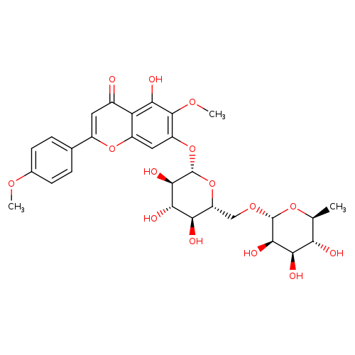 4H-1-Benzopyran-4-one, 7-[[6-O-(6-deoxy-α-L-mannopyranosyl)-β-D-glucopyranosyl]oxy]-5-hydroxy-6-methoxy-2-(4-methoxyphenyl)-