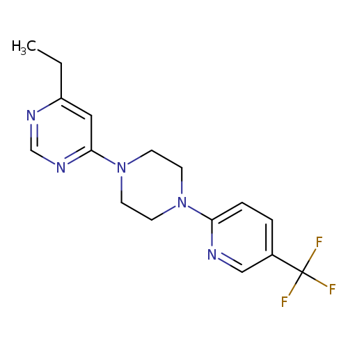 4-ethyl-6-{4-[5-(trifluoromethyl)pyridin-2-yl]piperazin-1-yl}pyrimidine