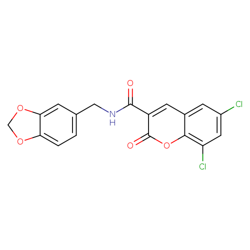 N-[(2H-1,3-benzodioxol-5-yl)methyl]-6,8-dichloro-2-oxo-2H-chromene-3-carboxamide