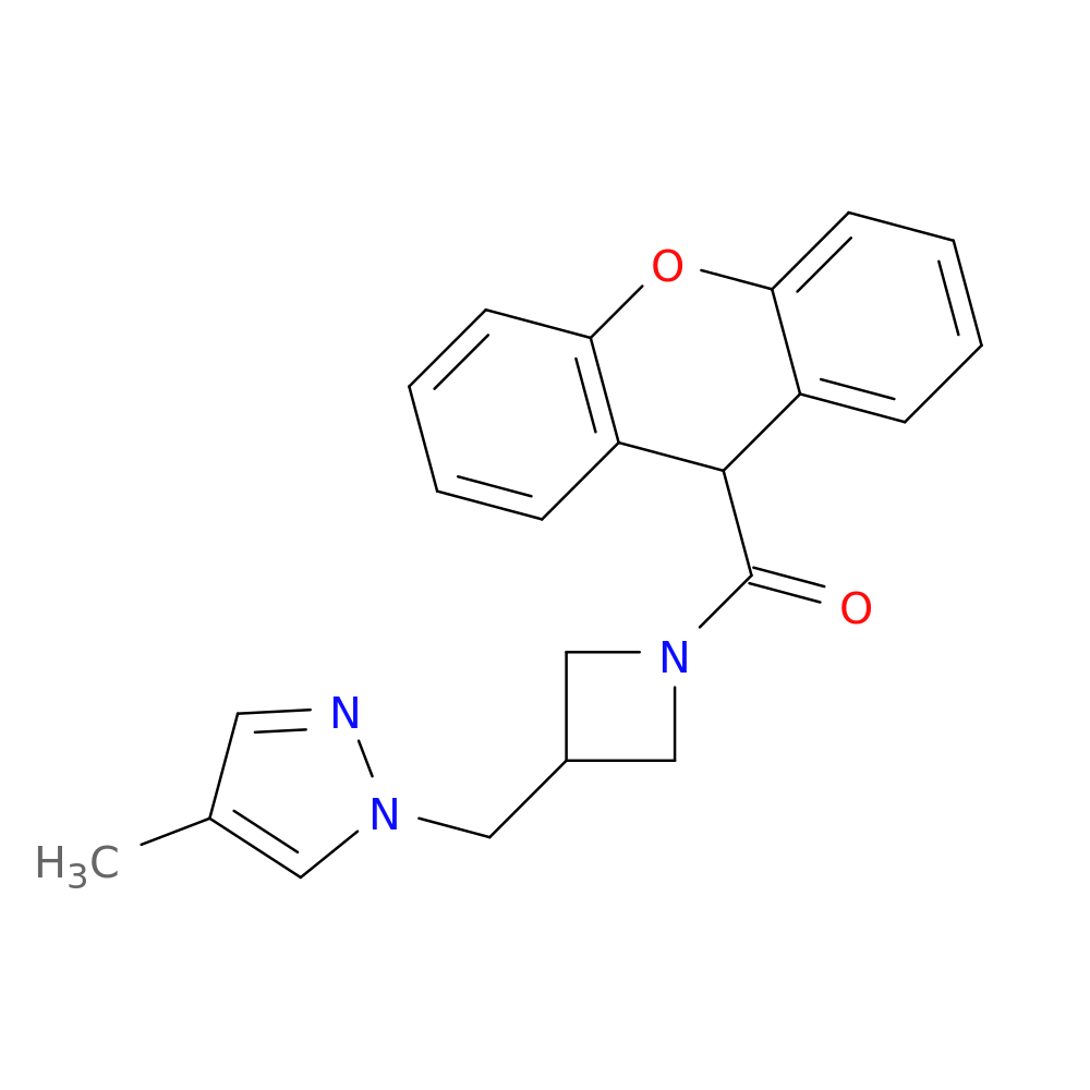 4-methyl-1-{[1-(9H-xanthene-9-carbonyl)azetidin-3-yl]methyl}-1H-pyrazole