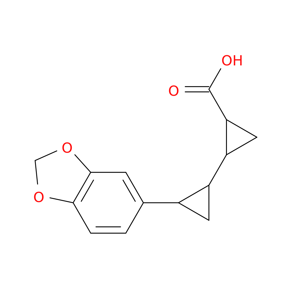 2-[2-(1,3-dioxaindan-5-yl)cyclopropyl]cyclopropane-1-carboxylic acid