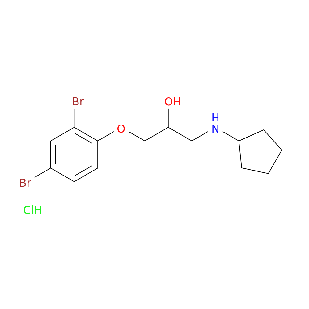 1-(cyclopentylamino)-3-(2,4-dibromophenoxy)propan-2-ol hydrochloride