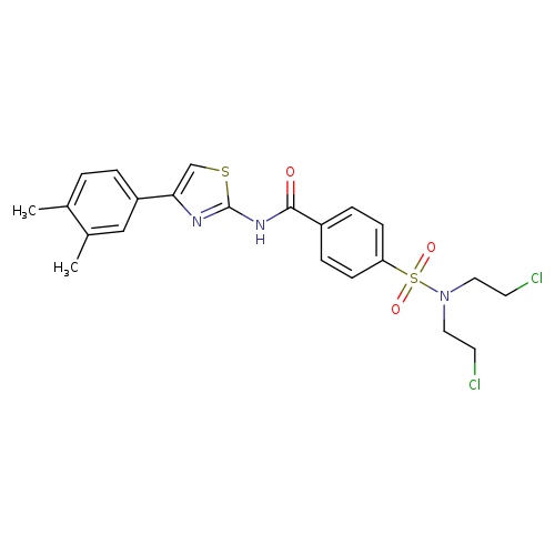 4-[bis(2-chloroethyl)sulfamoyl]-N-[4-(3,4-dimethylphenyl)-1,3-thiazol-2-yl]benzamide