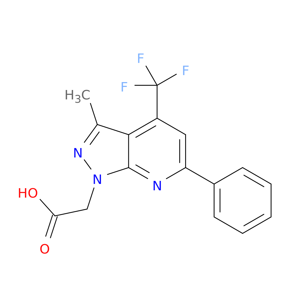 2-(3-Methyl-6-phenyl-4-(trifluoromethyl)-1H-pyrazolo[3,4-b]pyridin-1-yl)acetic acid