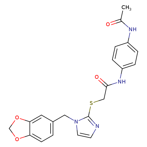 2-({1-[(2H-1,3-benzodioxol-5-yl)methyl]-1H-imidazol-2-yl}sulfanyl)-N-(4-acetamidophenyl)acetamide
