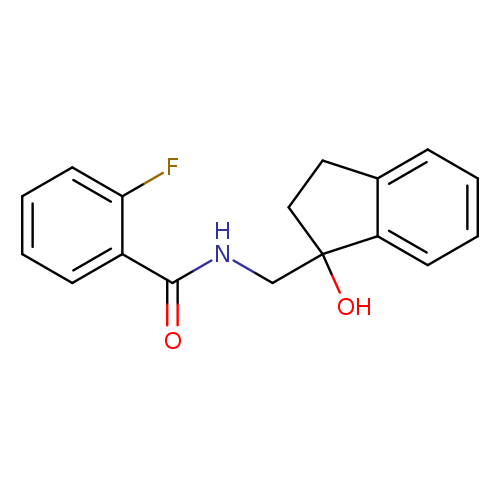 2-fluoro-N-[(1-hydroxy-2,3-dihydro-1H-inden-1-yl)methyl]benzamide