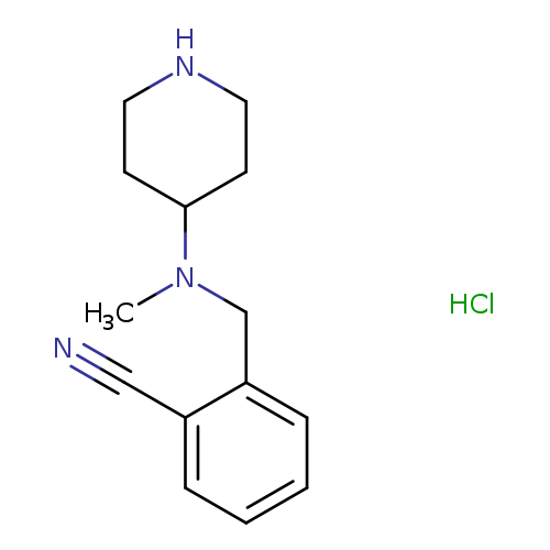 Benzonitrile, 2-[(methyl-4-piperidinylamino)methyl]-, hydrochloride (1:1)