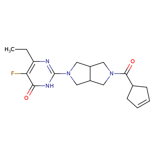 2-[5-(cyclopent-3-ene-1-carbonyl)-octahydropyrrolo[3,4-c]pyrrol-2-yl]-6-ethyl-5-fluoro-3,4-dihydropyrimidin-4-one