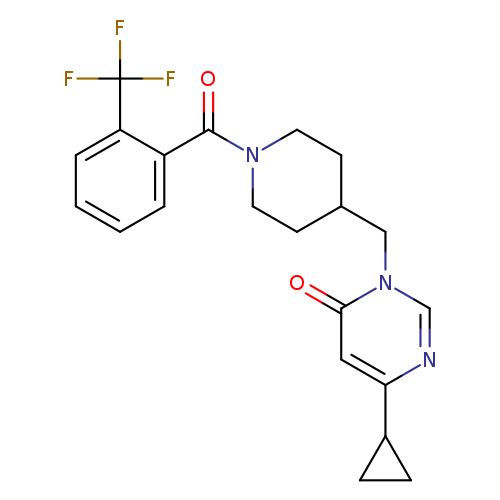 6-cyclopropyl-3-({1-[2-(trifluoromethyl)benzoyl]piperidin-4-yl}methyl)-3,4-dihydropyrimidin-4-one
