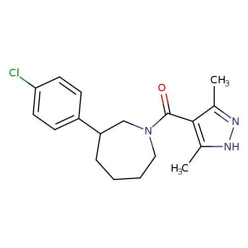3-(4-chlorophenyl)-1-(3,5-dimethyl-1H-pyrazole-4-carbonyl)azepane
