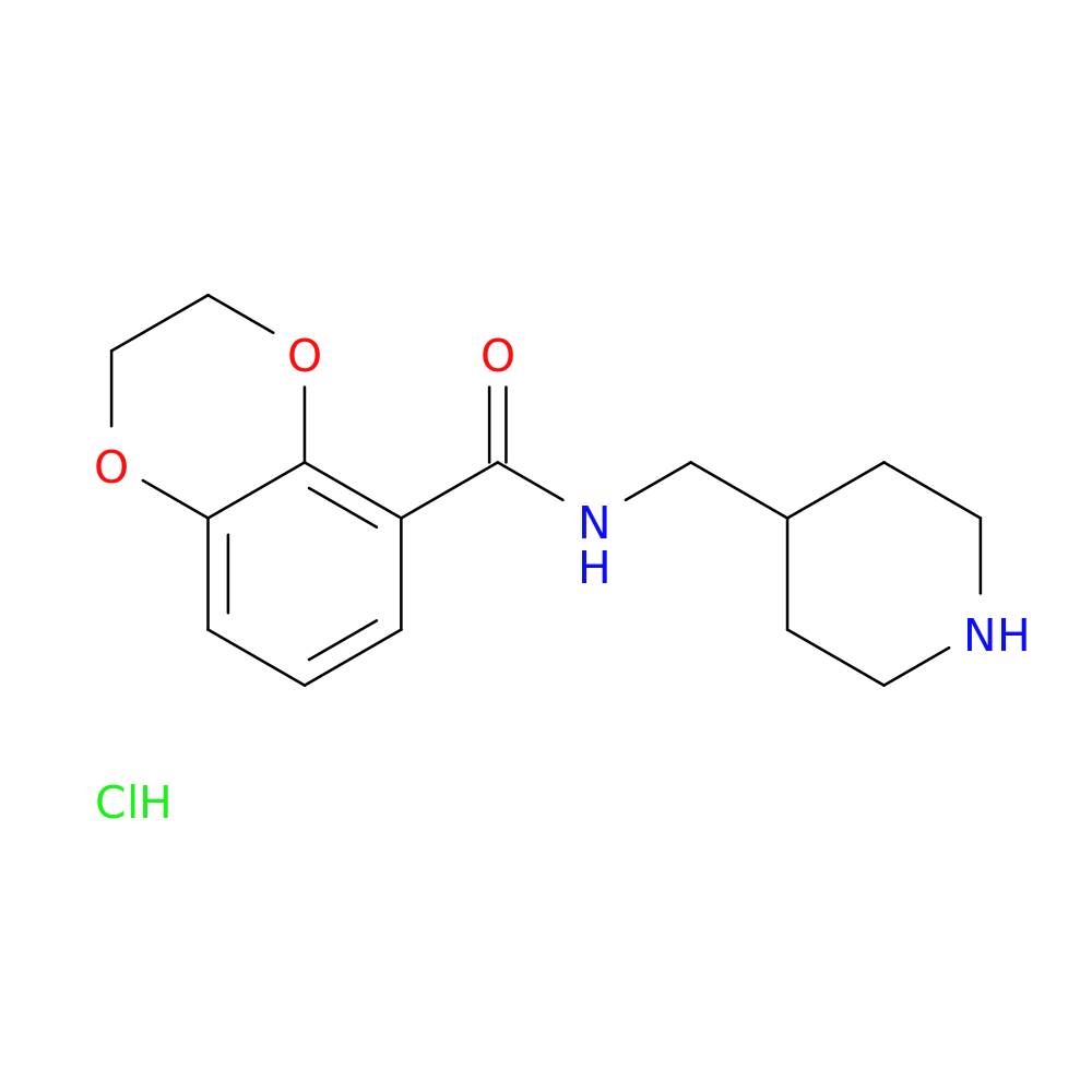 1,4-Benzodioxin-5-carboxamide, 2,3-dihydro-N-(4-piperidinylmethyl)-,monohydrochloride