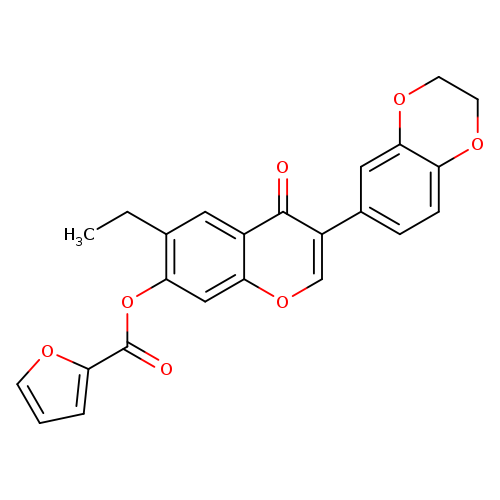 3-(2,3-dihydro-1,4-benzodioxin-6-yl)-6-ethyl-4-oxo-4H-chromen-7-yl furan-2-carboxylate
