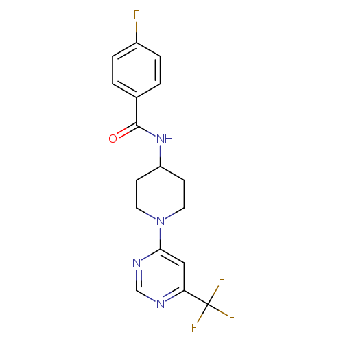 4-fluoro-N-{1-[6-(trifluoromethyl)pyrimidin-4-yl]piperidin-4-yl}benzamide