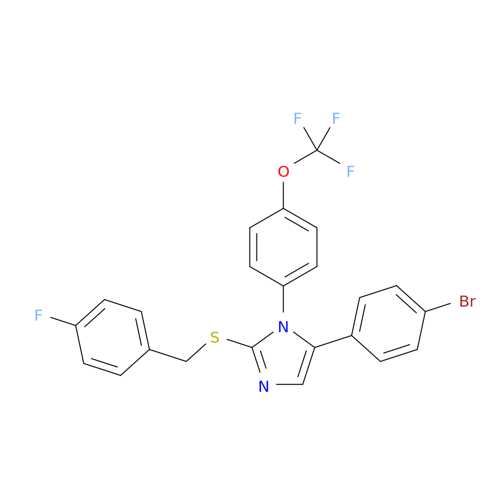 5-(4-bromophenyl)-2-{[(4-fluorophenyl)methyl]sulfanyl}-1-[4-(trifluoromethoxy)phenyl]-1H-imidazole
