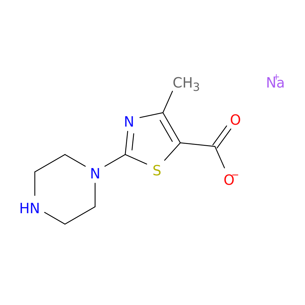 sodium 4-methyl-2-(piperazin-1-yl)-1,3-thiazole-5-carboxylate