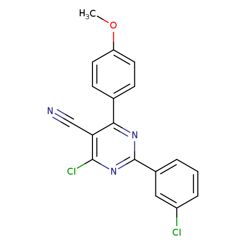 4-chloro-2-(3-chlorophenyl)-6-(4-methoxyphenyl)pyrimidine-5-carbonitrile