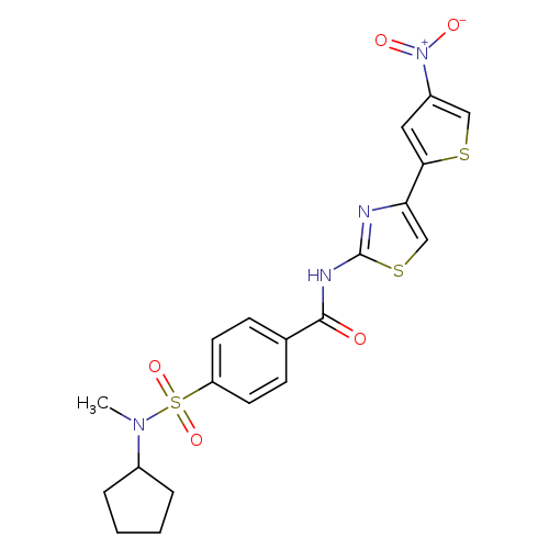 4-[cyclopentyl(methyl)sulfamoyl]-N-[4-(4-nitrothiophen-2-yl)-1,3-thiazol-2-yl]benzamide