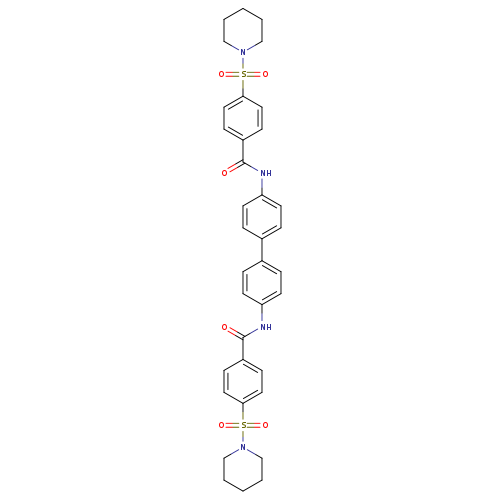 4-(piperidine-1-sulfonyl)-N-{4'-[4-(piperidine-1-sulfonyl)benzamido]-[1,1'-biphenyl]-4-yl}benzamide