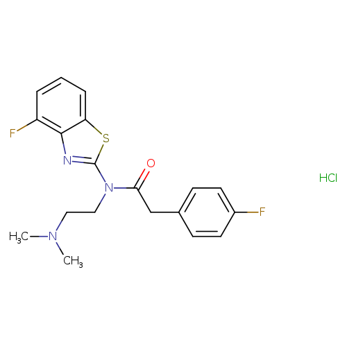 N-[2-(dimethylamino)ethyl]-N-(4-fluoro-1,3-benzothiazol-2-yl)-2-(4-fluorophenyl)acetamide hydrochloride