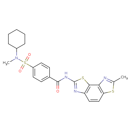 4-[cyclohexyl(methyl)sulfamoyl]-N-{11-methyl-3,10-dithia-5,12-diazatricyclo[7.3.0.0^{2,6}]dodeca-1(9),2(6),4,7,11-pentaen-4-yl}benzamide