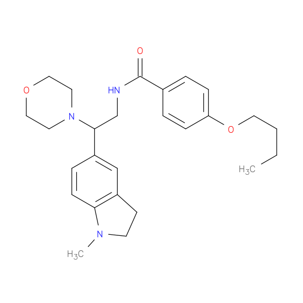 4-butoxy-N-[2-(1-methyl-2,3-dihydro-1H-indol-5-yl)-2-(morpholin-4-yl)ethyl]benzamide