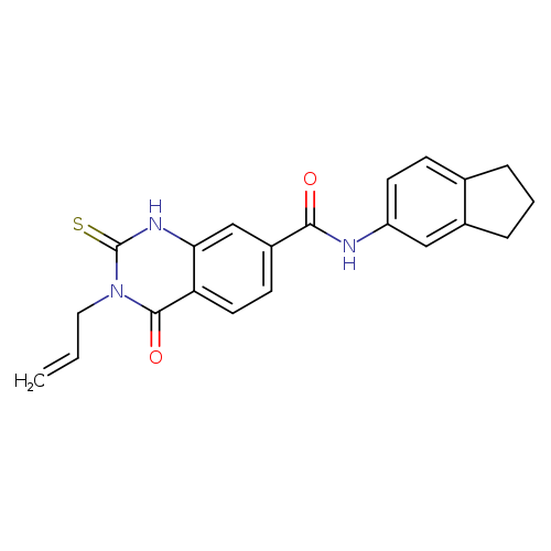 N-(2,3-dihydro-1H-inden-5-yl)-4-oxo-3-(prop-2-en-1-yl)-2-sulfanylidene-1,2,3,4-tetrahydroquinazoline-7-carboxamide