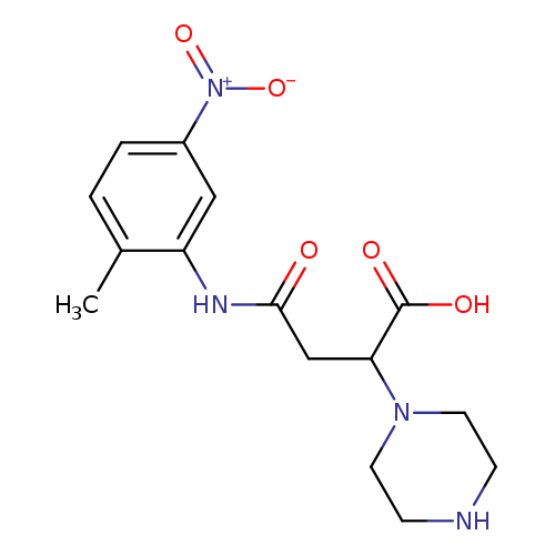 3-[(2-methyl-5-nitrophenyl)carbamoyl]-2-(piperazin-1-yl)propanoic acid
