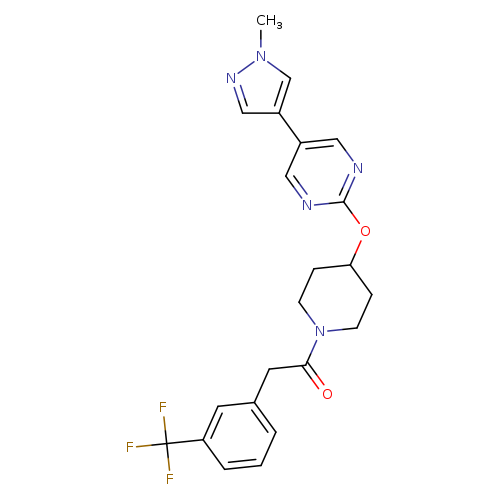 1-(4-{[5-(1-methyl-1H-pyrazol-4-yl)pyrimidin-2-yl]oxy}piperidin-1-yl)-2-[3-(trifluoromethyl)phenyl]ethan-1-one