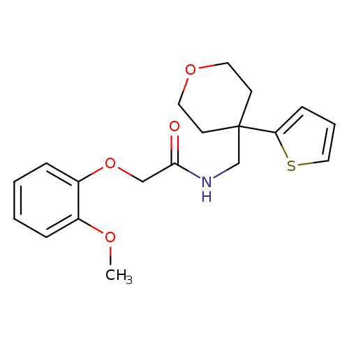 2-(2-methoxyphenoxy)-N-{[4-(thiophen-2-yl)oxan-4-yl]methyl}acetamide