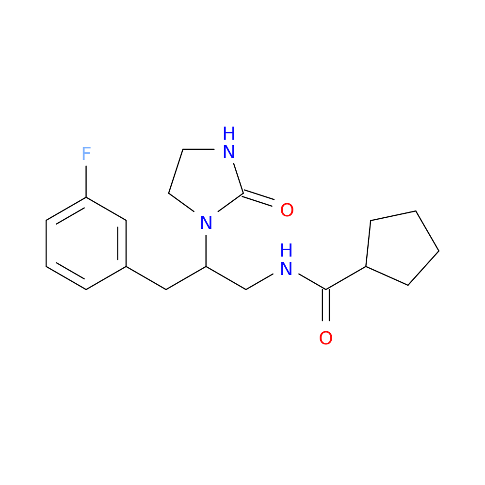N-[3-(3-fluorophenyl)-2-(2-oxoimidazolidin-1-yl)propyl]cyclopentanecarboxamide