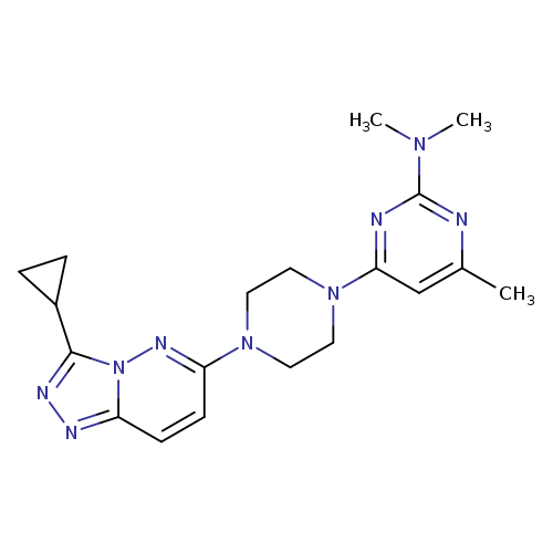 4-(4-{3-cyclopropyl-[1,2,4]triazolo[4,3-b]pyridazin-6-yl}piperazin-1-yl)-N,N,6-trimethylpyrimidin-2-amine