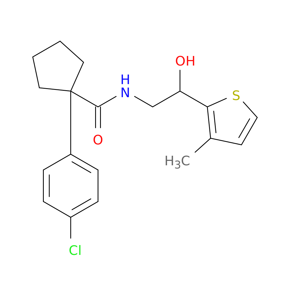 1-(4-chlorophenyl)-N-[2-hydroxy-2-(3-methylthiophen-2-yl)ethyl]cyclopentane-1-carboxamide