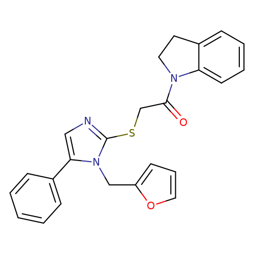 1-(2,3-dihydro-1H-indol-1-yl)-2-({1-[(furan-2-yl)methyl]-5-phenyl-1H-imidazol-2-yl}sulfanyl)ethan-1-one