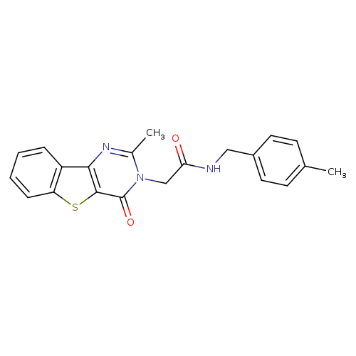2-{4-methyl-6-oxo-8-thia-3,5-diazatricyclo[7.4.0.0^{2,7}]trideca-1(13),2(7),3,9,11-pentaen-5-yl}-N-[(4-methylphenyl)methyl]acetamide