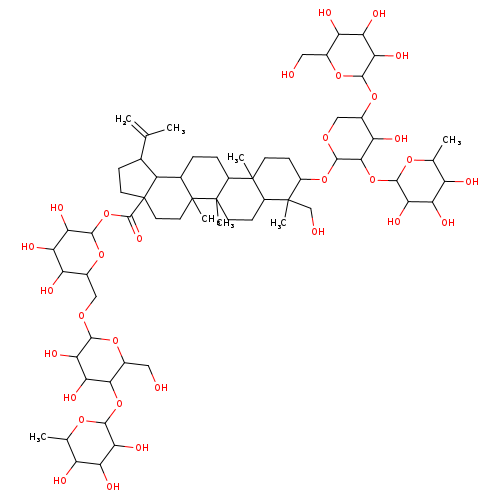 pulsatillosideE;3-O-D-glucopyranosyl(1→3)-L-rhamnopyranosyl(1→2)-L-arabinopyranosyllupinicacid–28-O-rhamnopyranosyl(1→4)glucopyranosyl(1→6)glucopyranoside