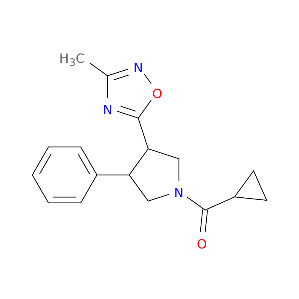 5-(1-cyclopropanecarbonyl-4-phenylpyrrolidin-3-yl)-3-methyl-1,2,4-oxadiazole