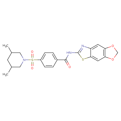 4-[(3,5-dimethylpiperidin-1-yl)sulfonyl]-N-{4,6-dioxa-10-thia-12-azatricyclo[7.3.0.0^{3,7}]dodeca-1(9),2,7,11-tetraen-11-yl}benzamide