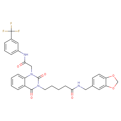 N-[(2H-1,3-benzodioxol-5-yl)methyl]-5-[2,4-dioxo-1-({[3-(trifluoromethyl)phenyl]carbamoyl}methyl)-1,2,3,4-tetrahydroquinazolin-3-yl]pentanamide